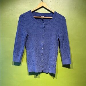 Tommy Hilfiger Women's Blue Cable Knit Sweater